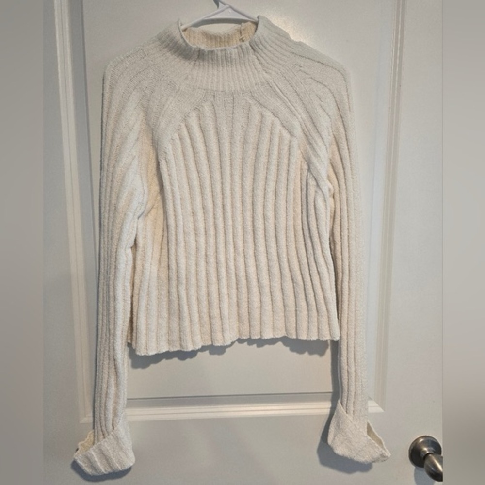 No Comment White Chenille Sweater